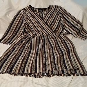 Angie striped blue/red/white/black long sleeve top